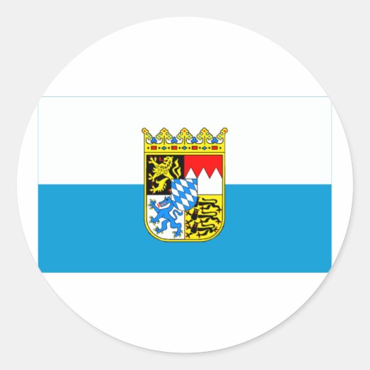 Vlag met wapens tussen Bayern en Beieren Ronde Sticker (Voorkant)