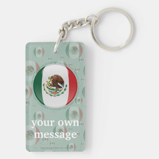 Vlag Mexico Bubble Sleutelhanger (achterkant)