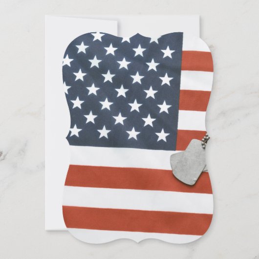 Vlag Militair uniform Leger bruiloft uitnodiging (Achterkant)