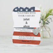 Vlag Militair uniform Leger bruiloft uitnodiging (Staand voorkant)