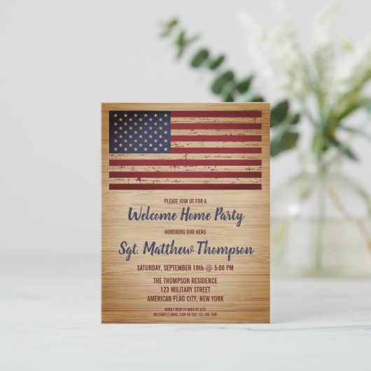 Vlag militaire soldaat die patriottisch-Amerikaans Aankondigingskaart (Staand voorkant)