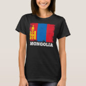  vlag Mongolië - Retro vlag Mongolisch T-shirt (Voorkant)