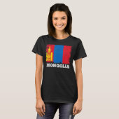  vlag Mongolië - Retro vlag Mongolisch T-shirt (Voorkant volledig)