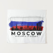 Vlag Moskou Rusland Cityscape Brush