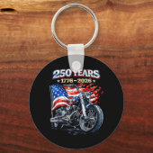 Vlag Motorfiets Biker 250 Jaar Amerikaans Sleutelhanger (Voorkant)