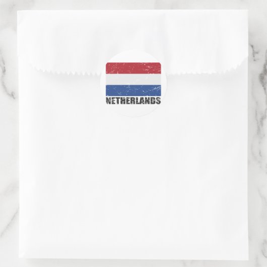  vlag Nederland Ronde Sticker (Tas)