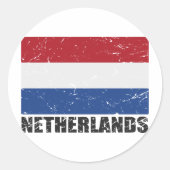  vlag Nederland Ronde Sticker (Voorkant)