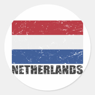 vlag Nederland Ronde Sticker