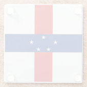 vlag Nederlandse Antillen Glazen Onderzetter (Achterkant)