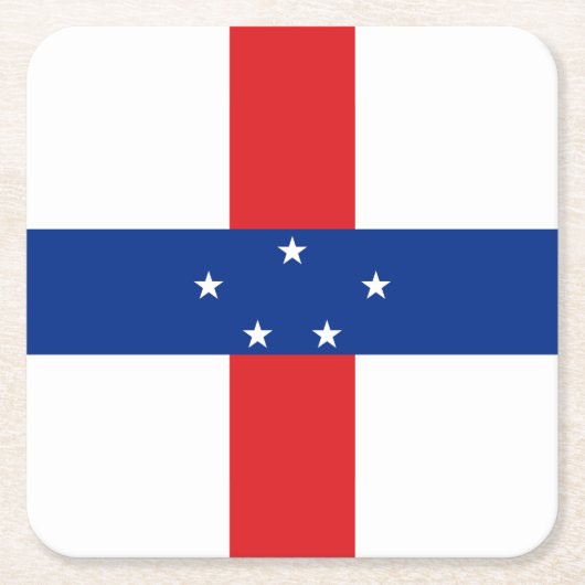 vlag Nederlandse Antillen Kartonnen Onderzetters (Voorkant)