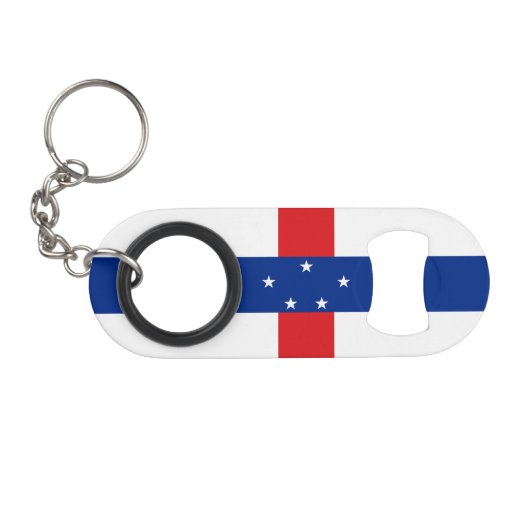 vlag Nederlandse Antillen Mini Flessenopener (Voorkant (Horizontaal))