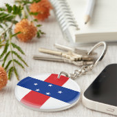 vlag Nederlandse Antillen Sleutelhanger (Voorkant Rechts)