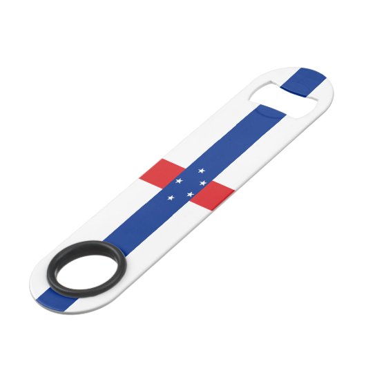 vlag Nederlandse Antillen Speed Flessenopener (Voorkant Gekanteld)