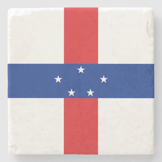 vlag Nederlandse Antillen Stenen Onderzetter (Voorkant)