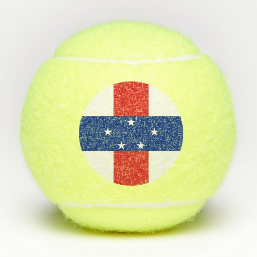 vlag Nederlandse Antillen Tennisballen (Voorkant)