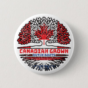 Vlag Nederlandse Canadese bomen in Canada Ronde Button 5,7 Cm