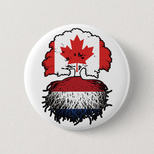 Vlag Nederlandse Canadese bomen in Canada Ronde Button 5,7 Cm