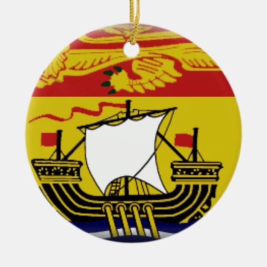Vlag New Brunswick (Canada) Keramisch Ornament (Voorkant)
