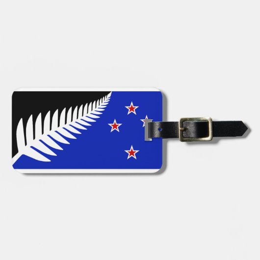 Vlag Nieuw-Zeeland Silver Fern Bagagelabel (Voorkant horizontaal)