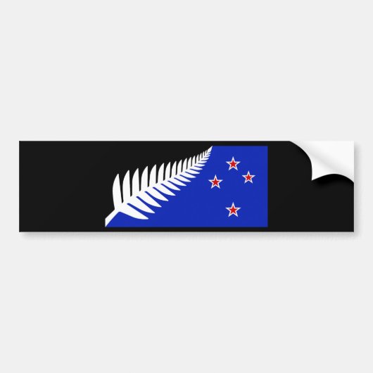 Vlag Nieuw-Zeeland Silver Fern Bumpersticker (Voorkant)