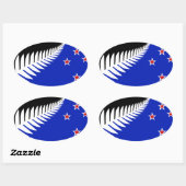 Vlag Nieuw-Zeeland Silver Fern Ovale Sticker (Vel)