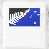 Vlag Nieuw-Zeeland Silver Fern Rechthoekige Sticker (Tas)