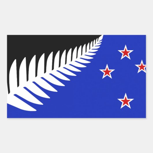 Vlag Nieuw-Zeeland Silver Fern Rechthoekige Sticker (Voorkant)