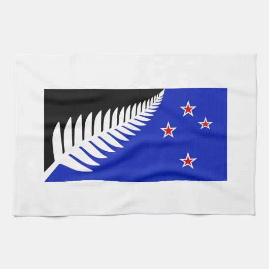 Vlag Nieuw-Zeeland Silver Fern Theedoek (Horizontaal)