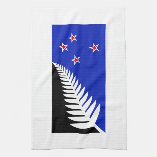 Vlag Nieuw-Zeeland Silver Fern Theedoek (Verticaal)