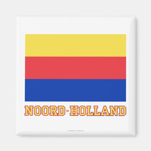 Vlag Noord-Holland met naam Magneet (Voorkant)