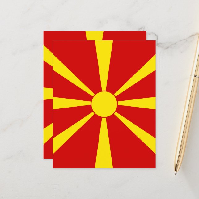 vlag Noord-Macedonië (Voorkant / Achterkant in situ)