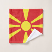 Vlag Noord-Macedonië Bad Handdoek (Wasdoekje)