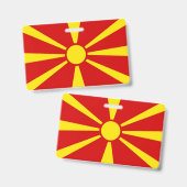 Vlag Noord-Macedonië Badge (Voor- en achterkant)