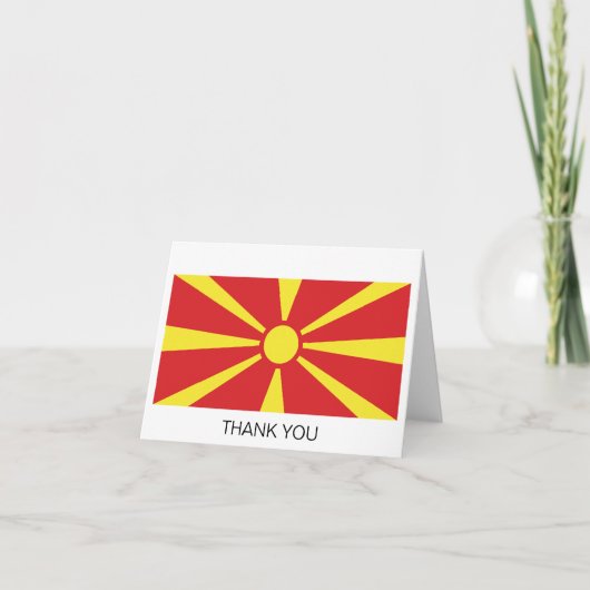 Vlag Noord-Macedonië Bedankkaart (Voorkant)