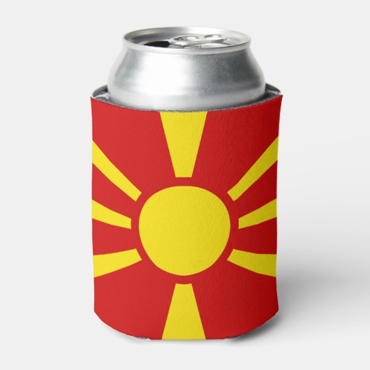 Vlag Noord-Macedonië Blikjeskoeler (Blikje Voorkant)