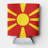 Vlag Noord-Macedonië Blikjeskoeler (Voorkant)