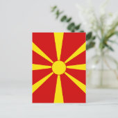 vlag Noord-Macedonië Briefkaart (Staand voorkant)