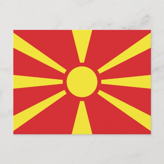 Vlag Noord-Macedonië Briefkaart (Voorkant)