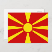 Vlag Noord-Macedonië Briefkaart (Voorkant / Achterkant)