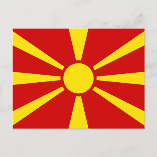 Vlag Noord-Macedonië Briefkaart (Voorkant)