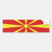 Vlag Noord-Macedonië Bumpersticker (Voorkant)