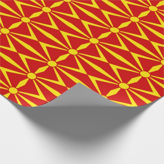 Vlag Noord-Macedonië Cadeaupapier (Hoek)