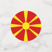 vlag Noord-Macedonië Confetti (Kleine voorkant)