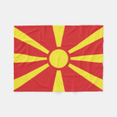 Vlag Noord-Macedonië Fleece Deken (Voorkant (Horizontaal))
