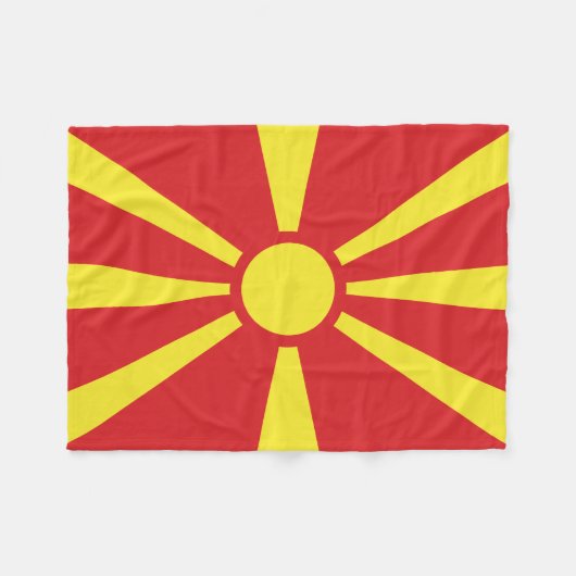 Vlag Noord-Macedonië Fleece Deken (Voorkant (Horizontaal))