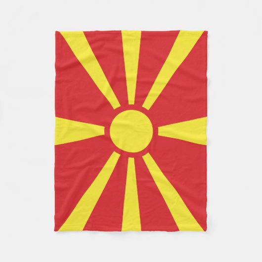 Vlag Noord-Macedonië Fleece Deken (Voorkant)