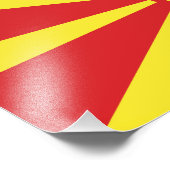 Vlag Noord-Macedonië Foto Afdruk (Hoek)