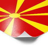 vlag Noord-Macedonië Foto Afdruk (Hoek)