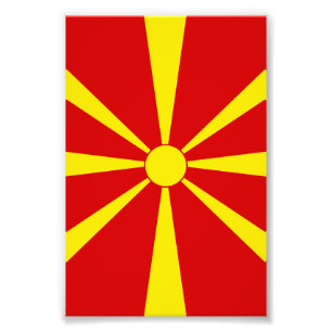vlag Noord-Macedonië Foto Afdruk