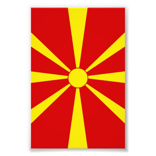 vlag Noord-Macedonië Foto Afdruk (Voorkant)